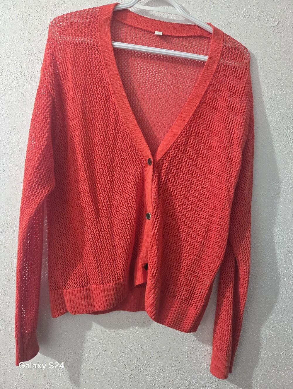 NWOT Uniqlo Women’s Open-Knit Button Cardigan Sweater - Red
